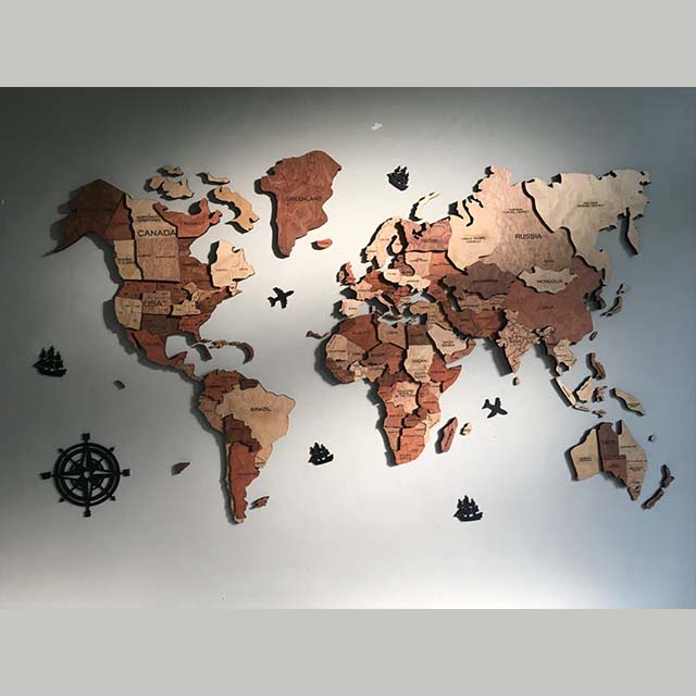 3D World Map With Name
