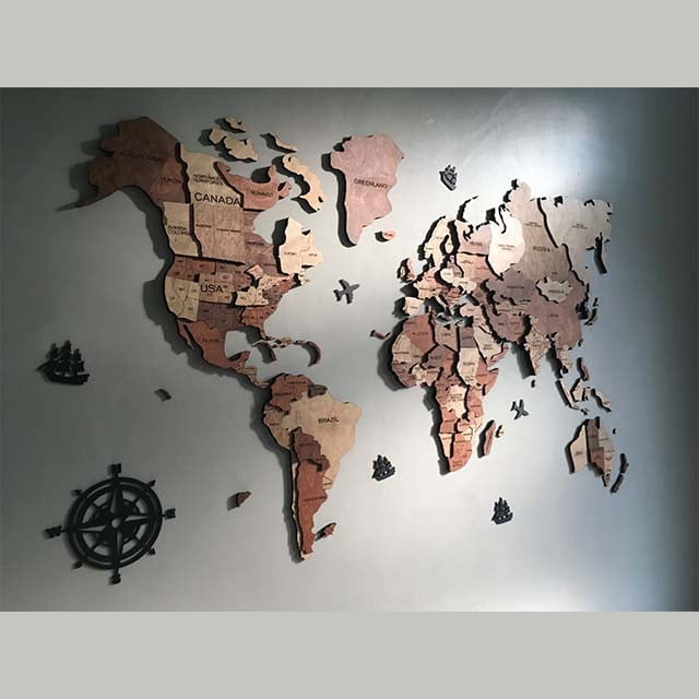 3D World Map With Name