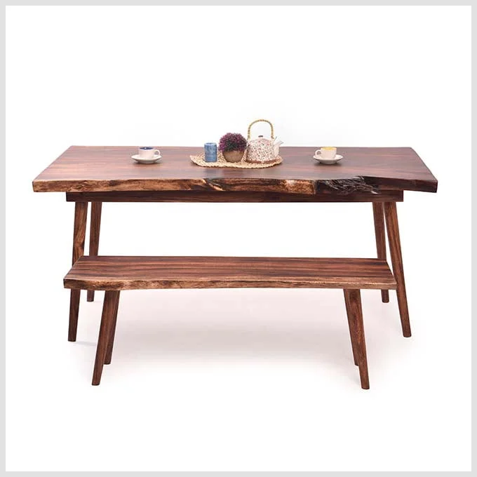 Live Edge Fiery Charcoaling Dining Table - Image 2