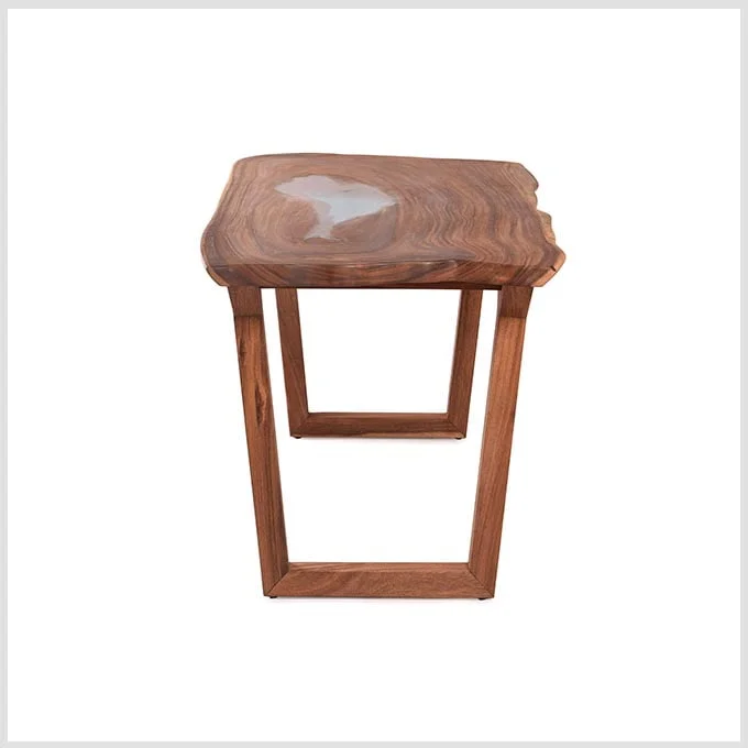 Epoxy Resin Glacial Table - Live Edge Wood - Image 4