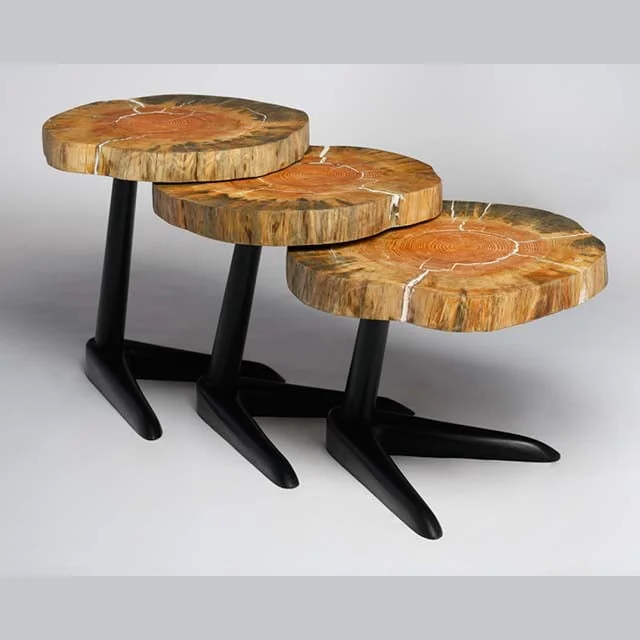 Live Edge Pine Wood Nesting Table - Image 2