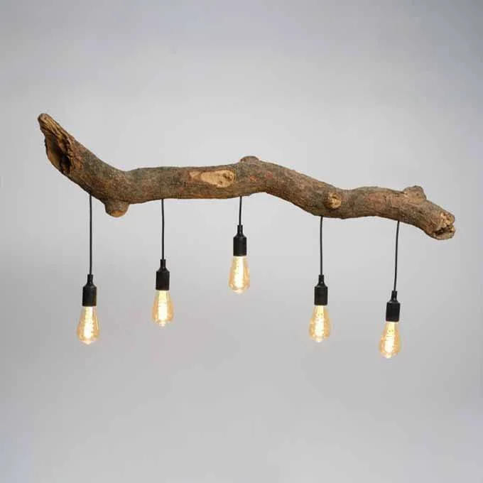 Live Edge Beam Chandelier – Rustic Pendant Light