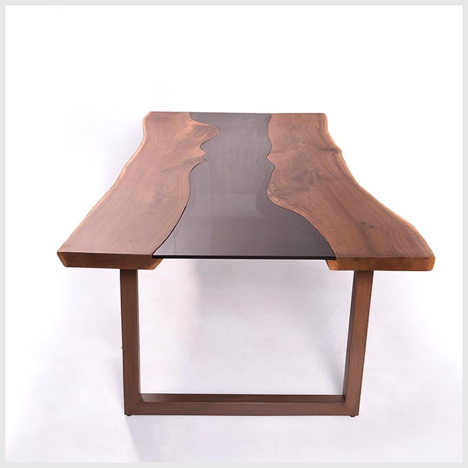 Glass And Wood - Dining Table