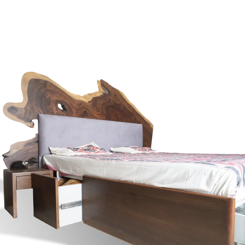 Up-Whole Live Edge Bed With Storage