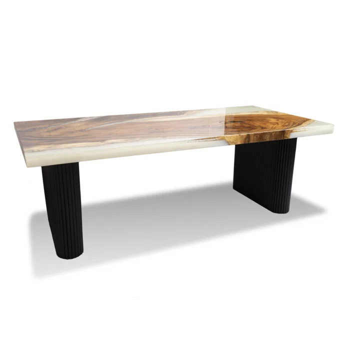 Custom Epoxy Resin Table, Custom 112 X 48 Black Epoxy Table, River