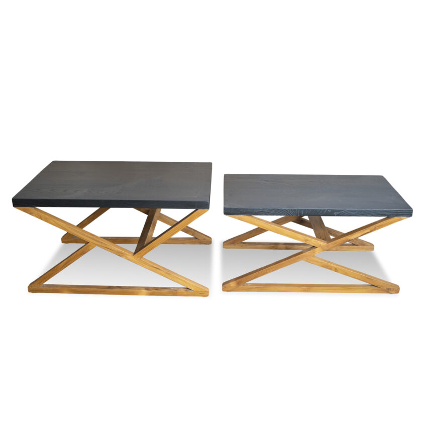 Solid Wooden Nested Zig Zag Nesting Table - Image 2