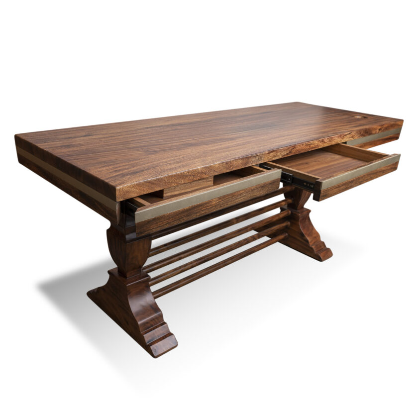 Solid Wooden Charcoaled Work Table - Image 5