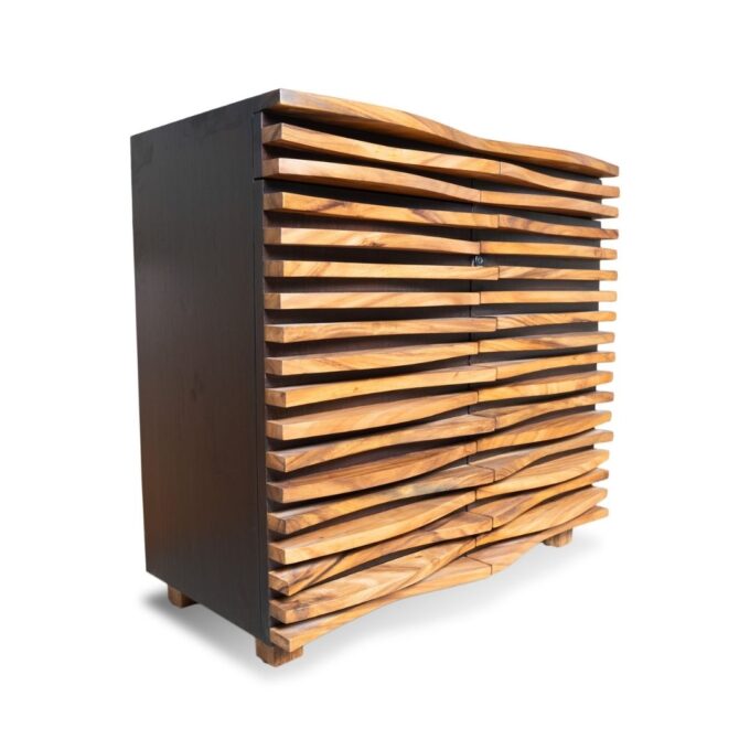 Curvy Me Bar Unit by Wootique – modern wooden bar cabinet