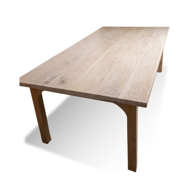 White City Oak Washed Dining Table with oak whitewashed finish