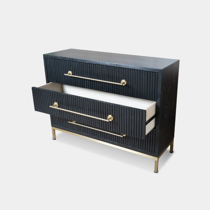 Black flutted cabinet - Image 2
