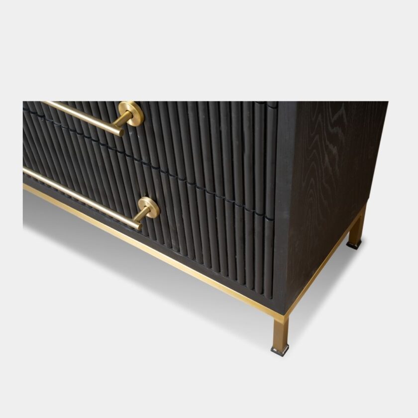 Black flutted cabinet - Image 3