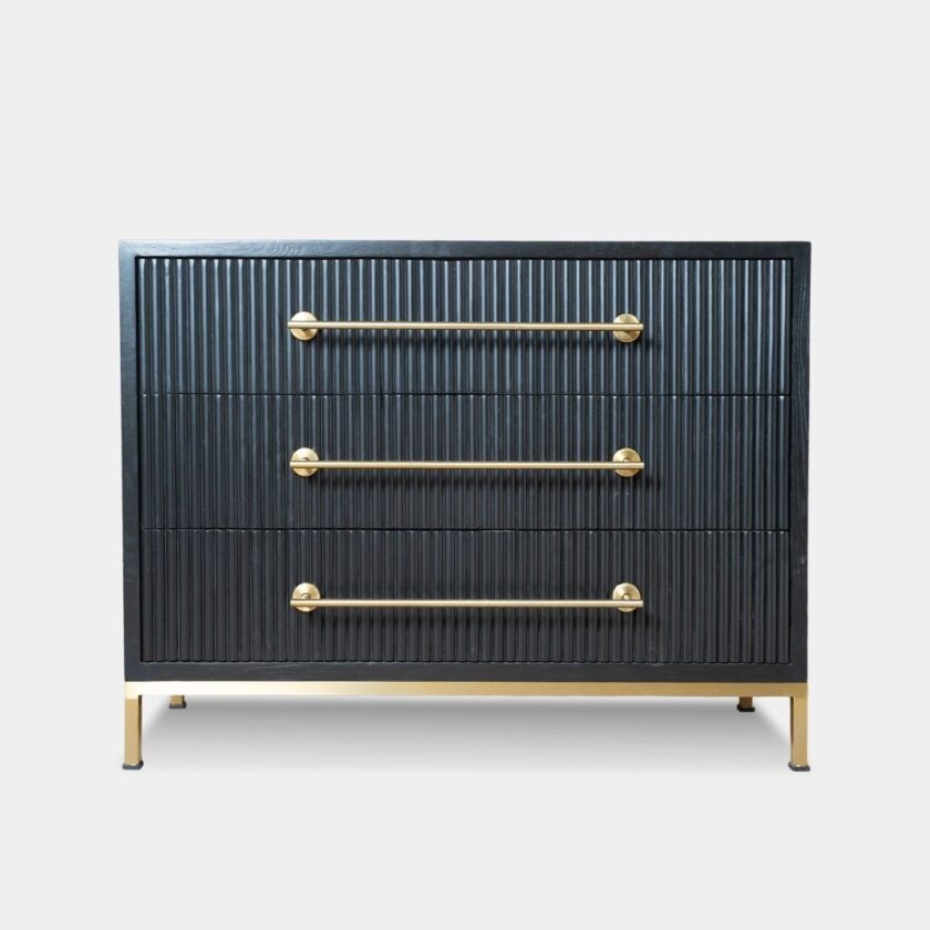 Black flutted cabinet