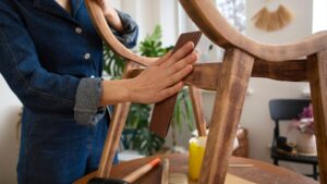 Handmade wooden furniture with elegant design and artisanal craftsmanship