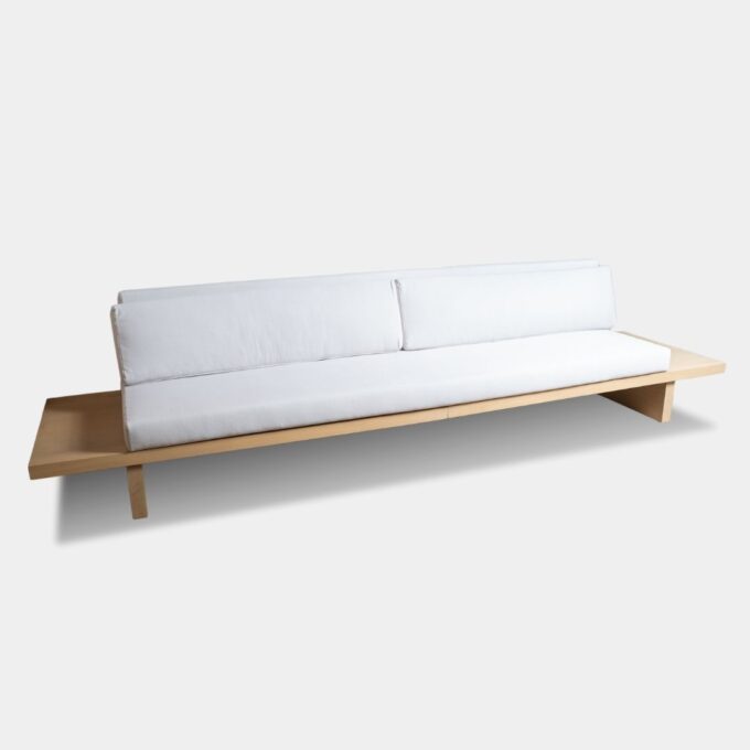 Solid Wooden Long Oak Sofa