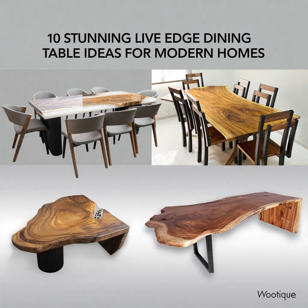 10 Stunning Live Edge Dining Table Ideas for Modern Homes 1 Live edge dining table ideas with modern and rustic designs by Wootique