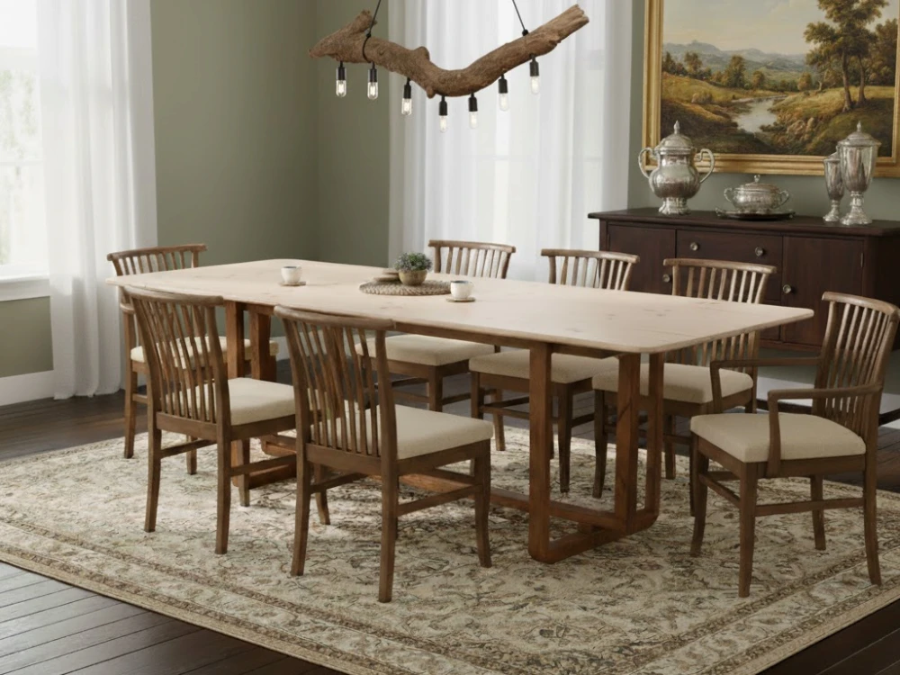 Live Edge Angled Base Dining Table Wootique