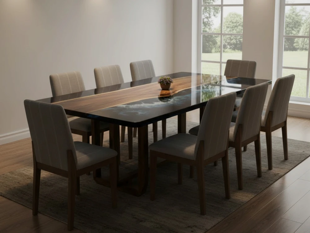 Midnight Ocean Epoxy Resin Dining Table Wootique