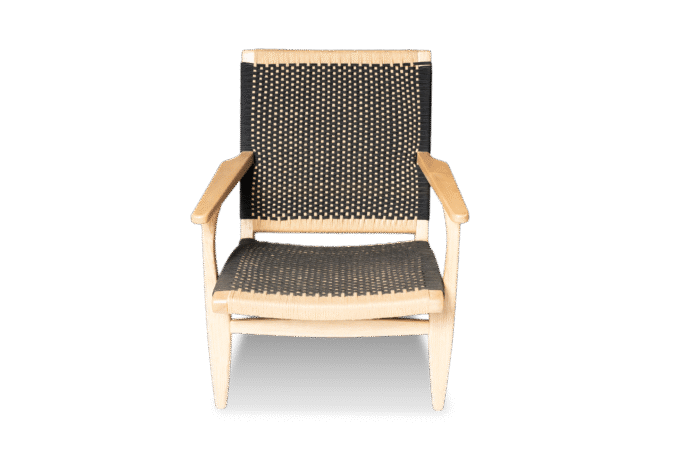 Black Jute Balcony Chair - Black and White