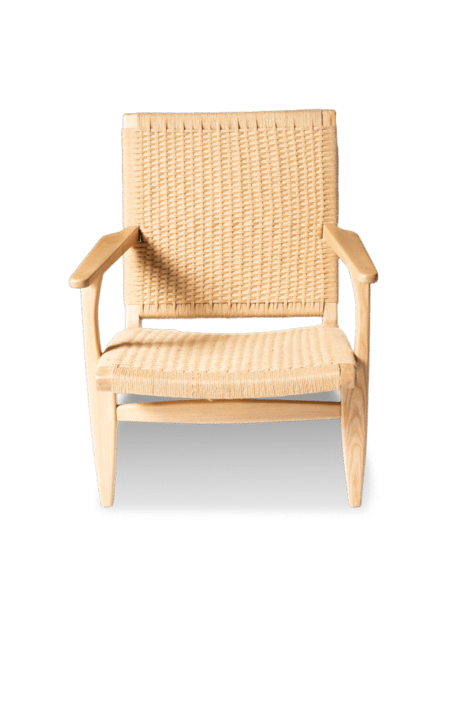 White Jute Balcony Chair - Black and White