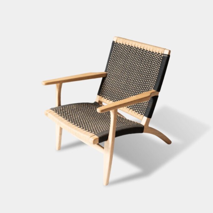 Black Jute Balcony Chair - Black and White