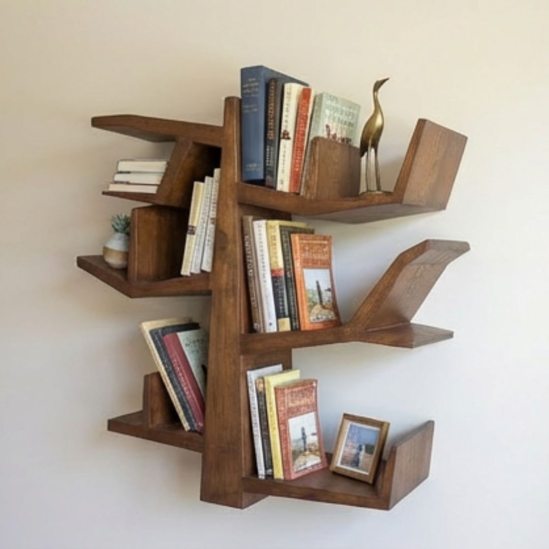 Custom Made Tree Bookshelf – Small Wall Mounted Storage Rack 3 Custom Made Tree Bookshelf – Small Wall Mounted Storage Rack - Image 3