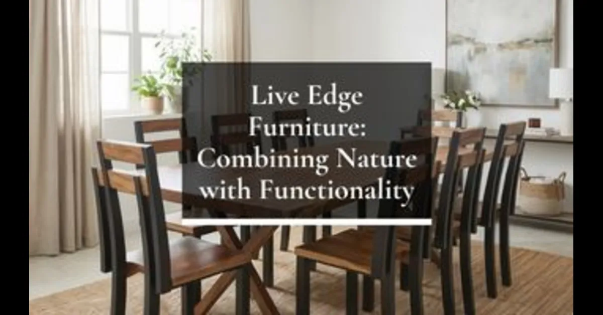 modern solid wood dining table with natural live edge design in home interior