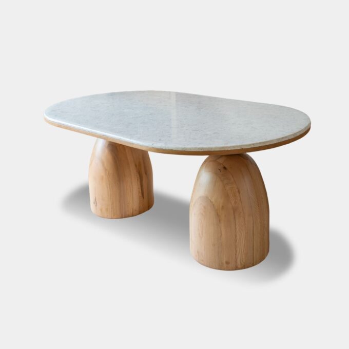dome table solid wood sculptural modern furniture design