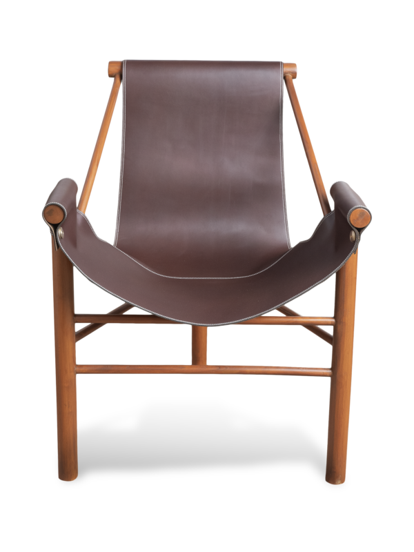 Wood Lathered Dark Brown - Lounging Chair