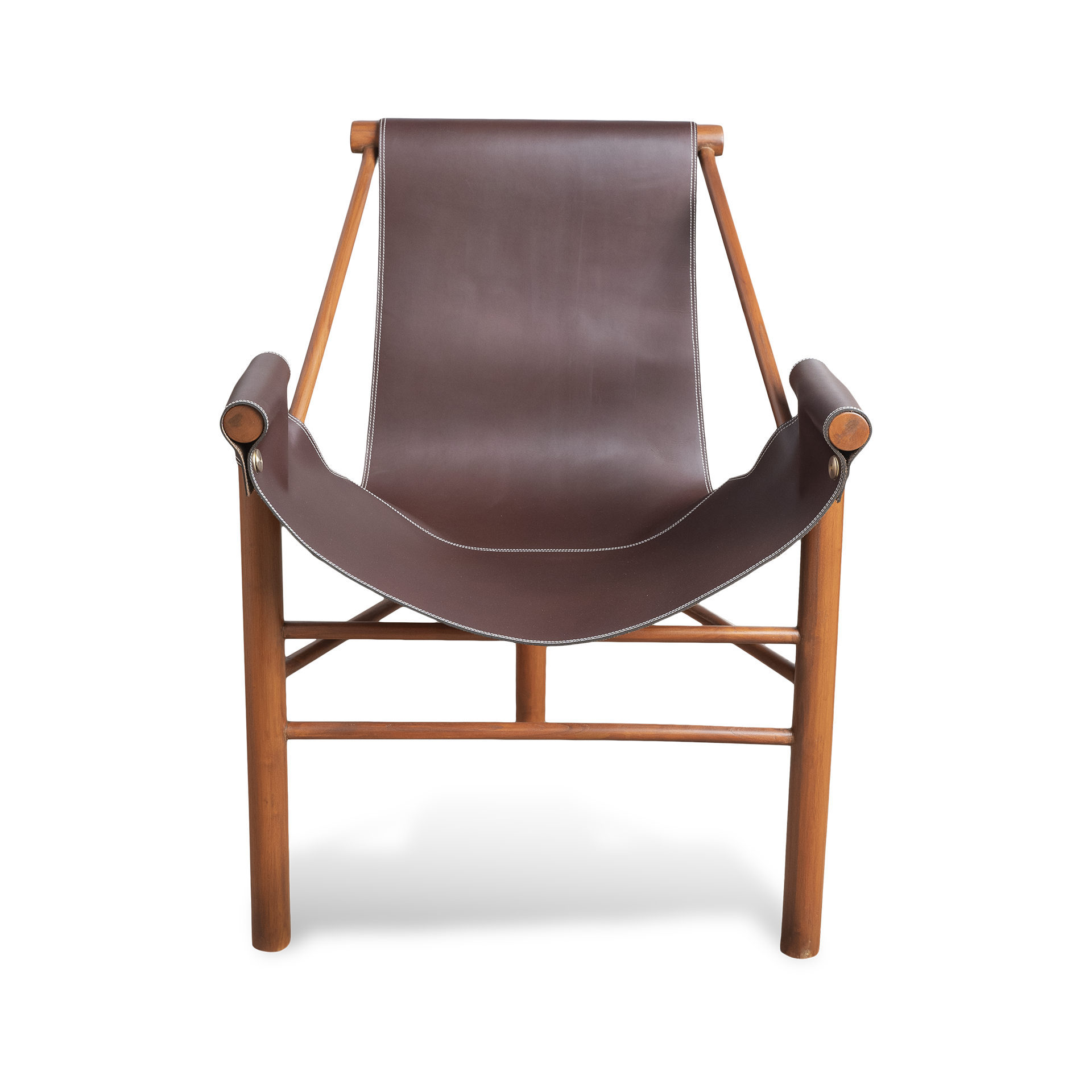 Wood Lathered Dark Brown - Lounging Chair