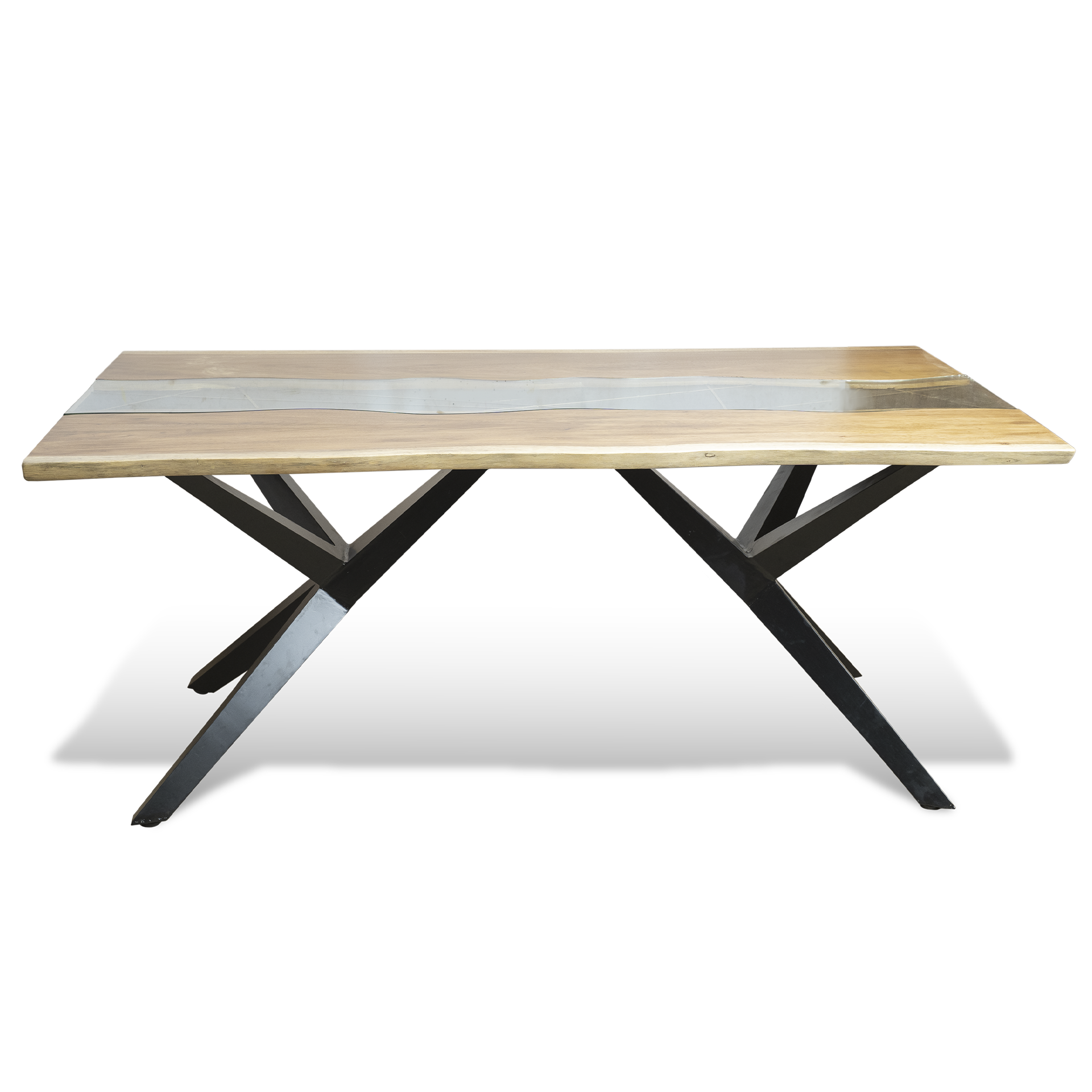 Epoxy Resin Mini Yoga River Table - Live Edge Wood - Image 3