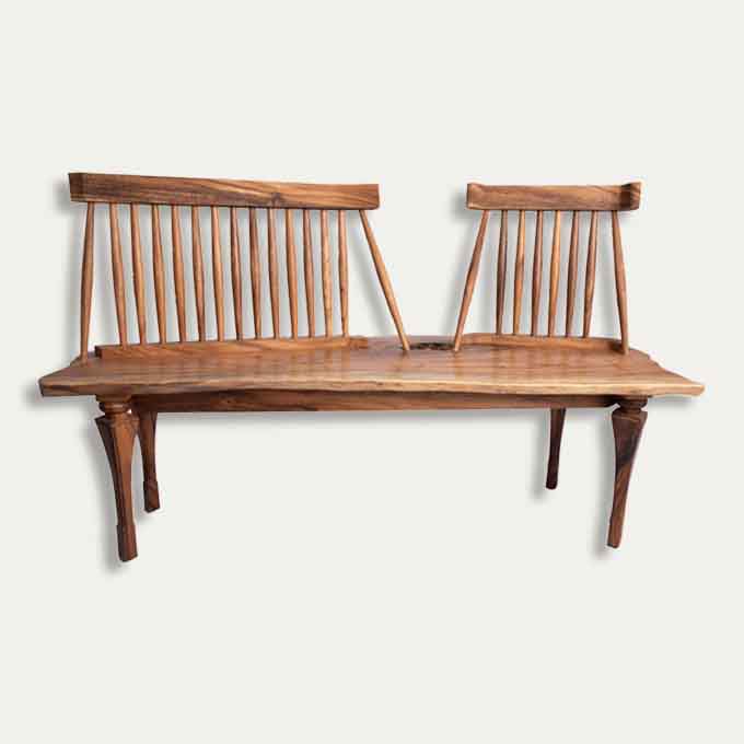 Live Edge Centipede Wooden Bench - Image 2