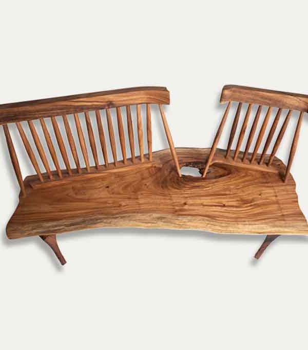 Live Edge Centipede Wooden Bench