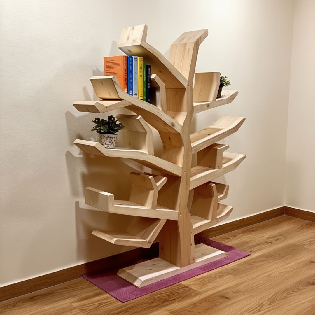Tree Book Shelf - Made By Solid Pine Wood - Image 5
