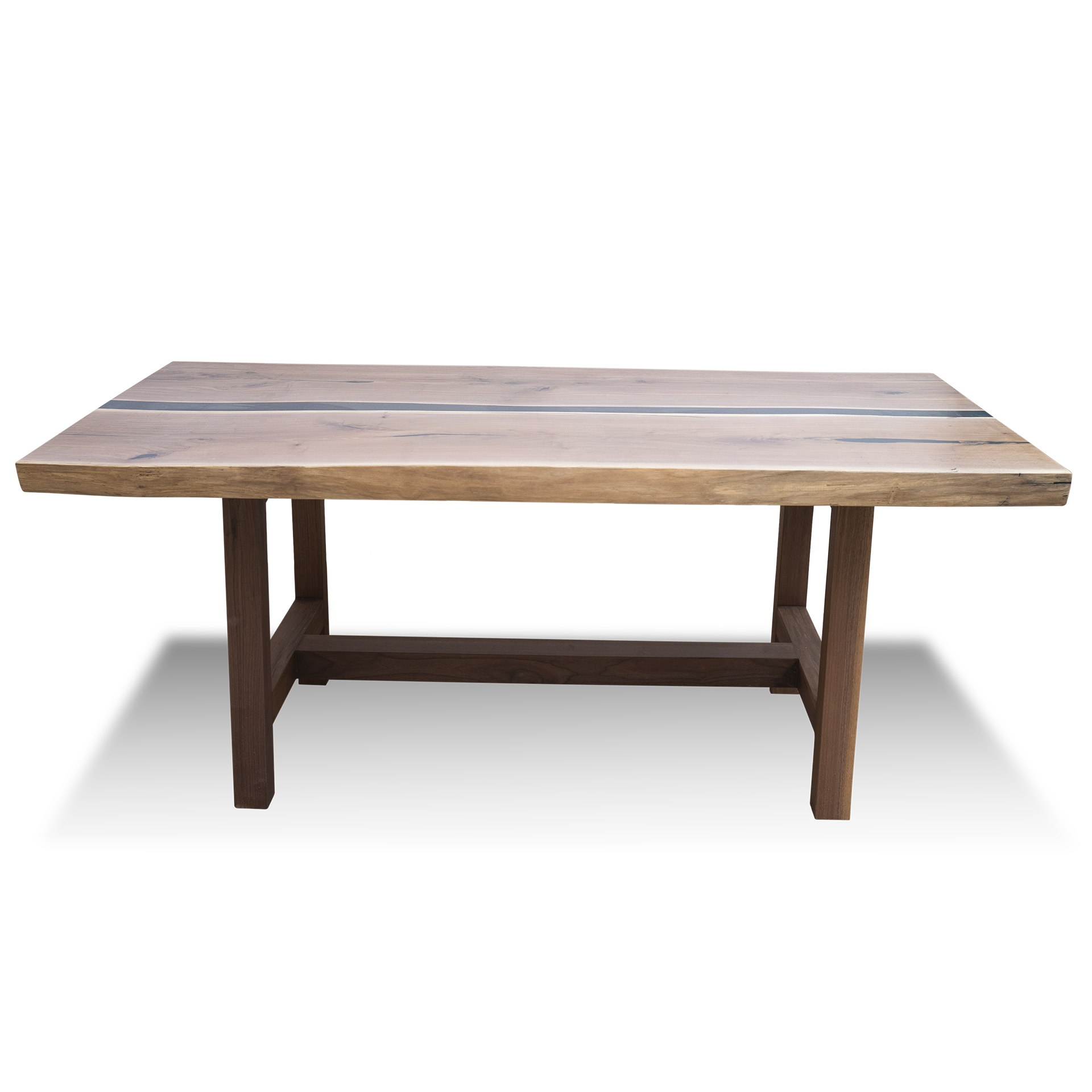 Epoxy Resin Walnutty Black River table - Live Edge Wood - Image 8