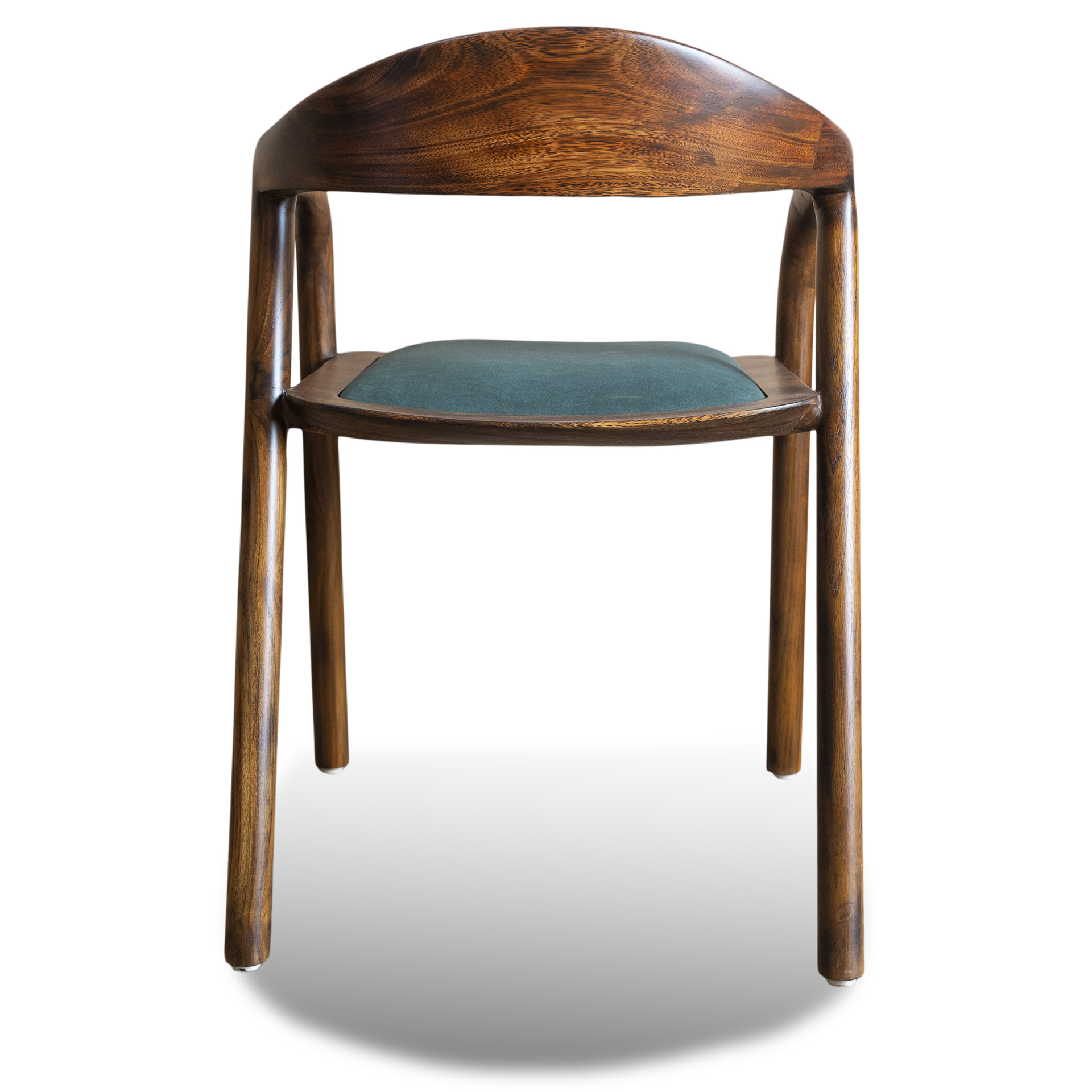 Live Edge Sleak Peak Solid Wood Cushioned Chair – Charcoaled Finish - Image 5