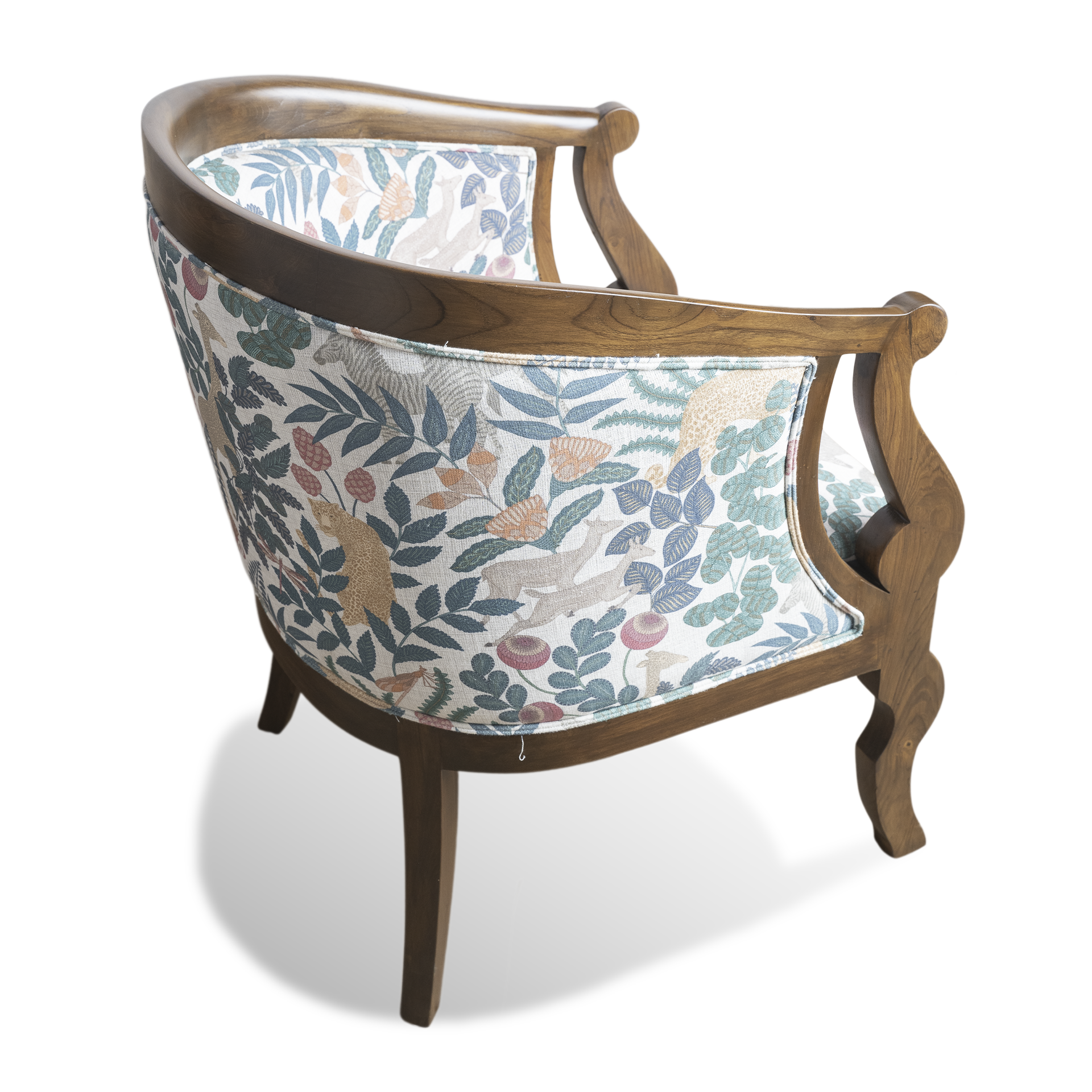 Solid Wooden Accentuated Teak Accent Chair - Image 3