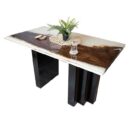 Custom Epoxy Resin Dining Table - Live Edge Wood