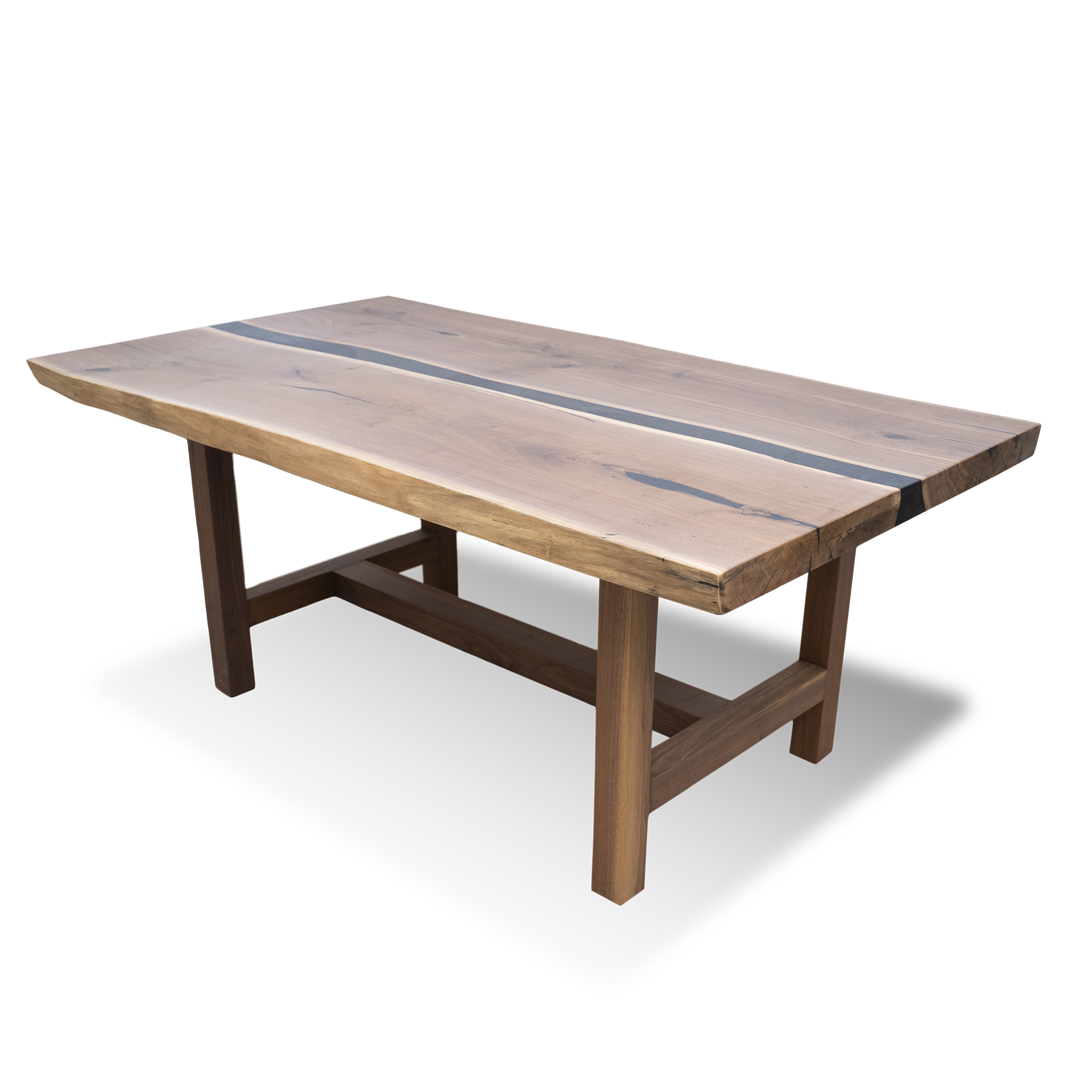 Epoxy Resin Walnutty Black River table - Live Edge Wood
