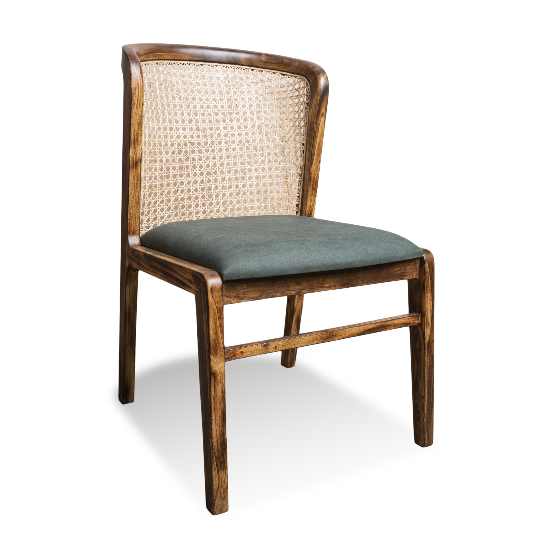 Solid Wood Comforting Cane Chair – Elegant Handwoven Style