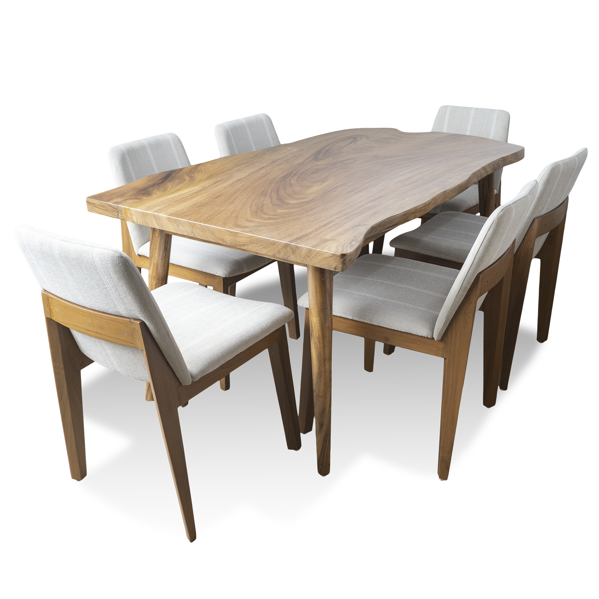 Custom Made Solid Wood Angular Chair – Elegant Teak Seating - Image 3