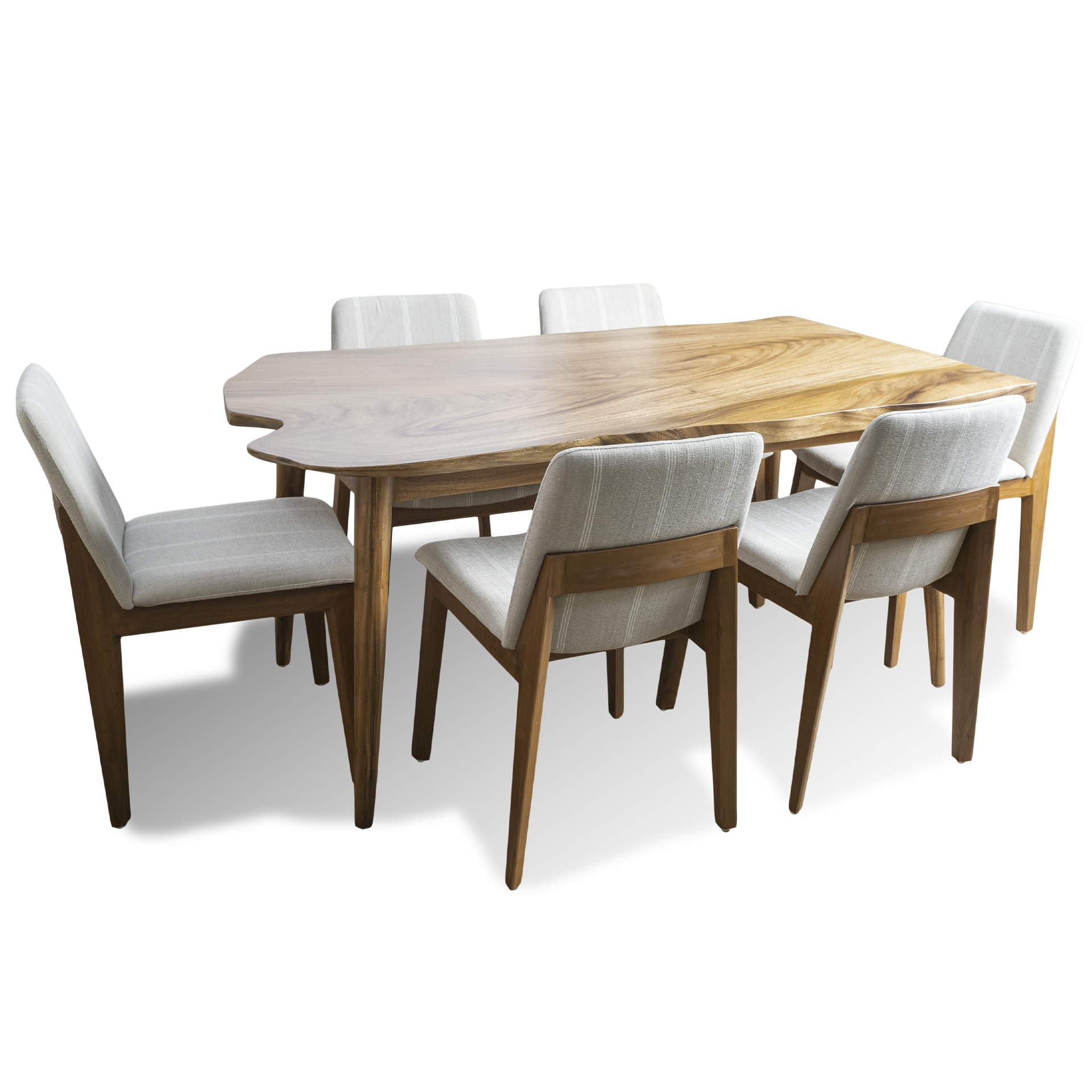 Custom Made Solid Wood Angular Chair – Elegant Teak Seating - Image 2