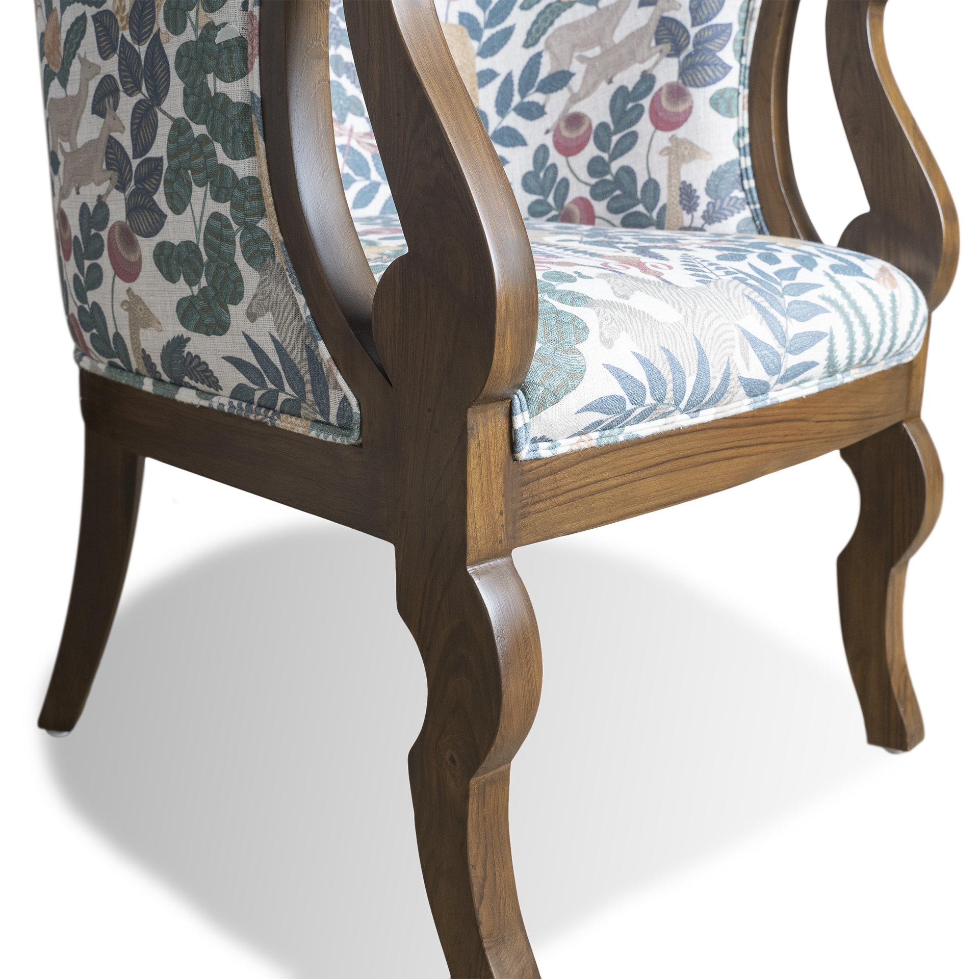 Solid Wooden Accentuated Teak Accent Chair - Image 7