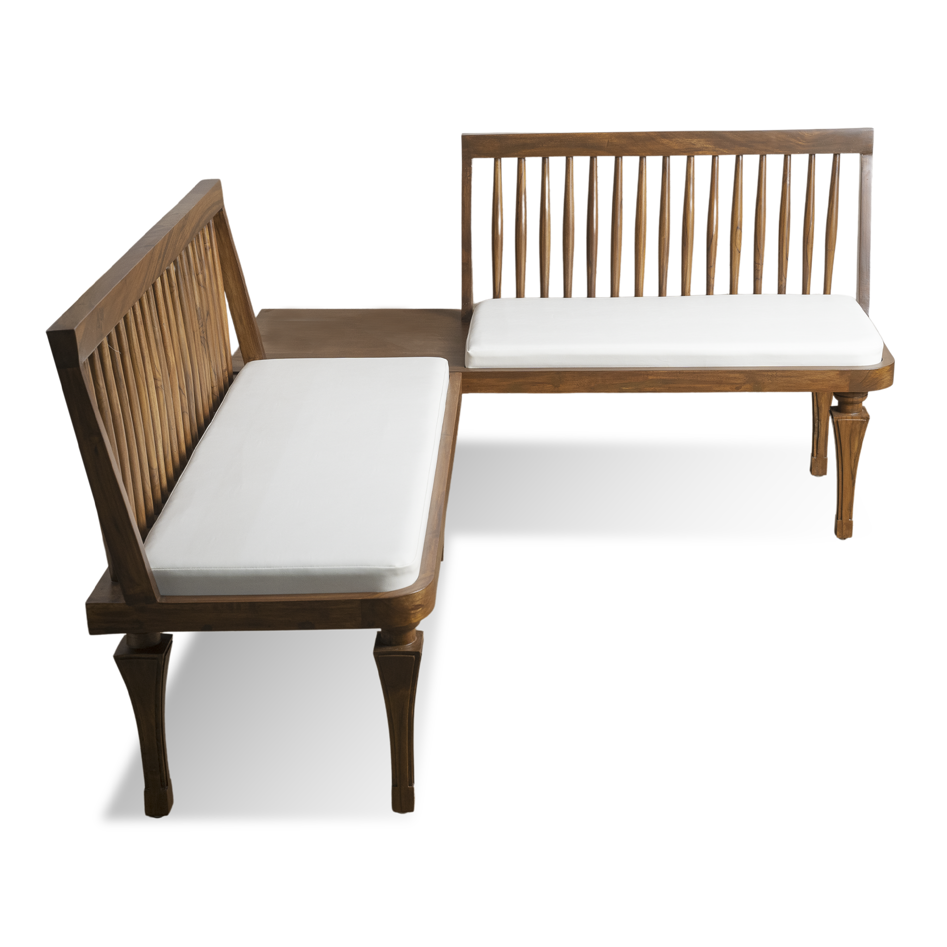 Solid Wooden L Shaped Waiting Room Sofa Bench - Image 3