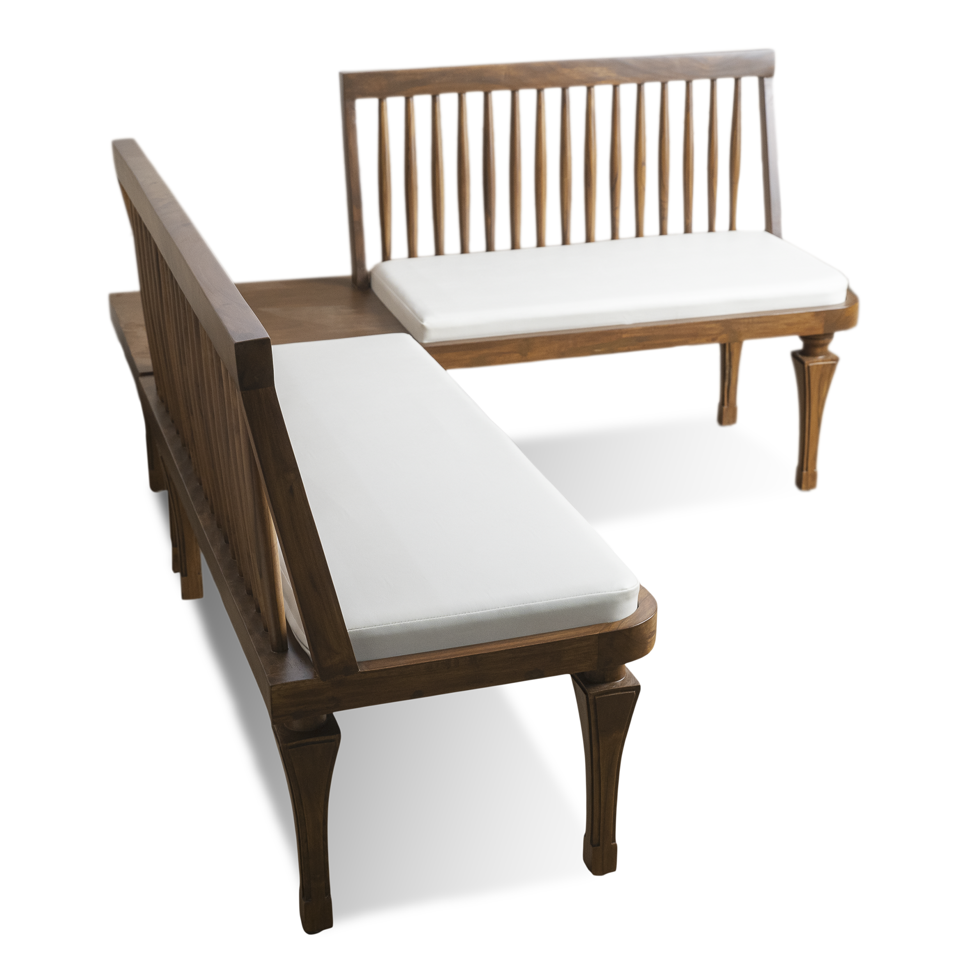 Solid Wooden L Shaped Waiting Room Sofa Bench - Image 4