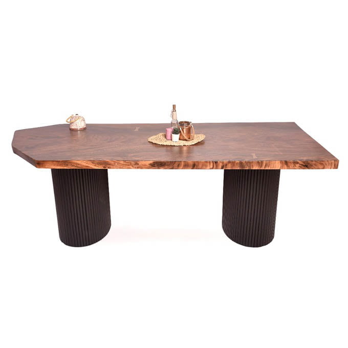 Live Edge Fluted Walnut Dining Table - Image 2