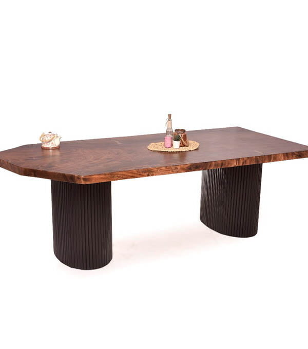 Live Edge Fluted Walnut Dining Table