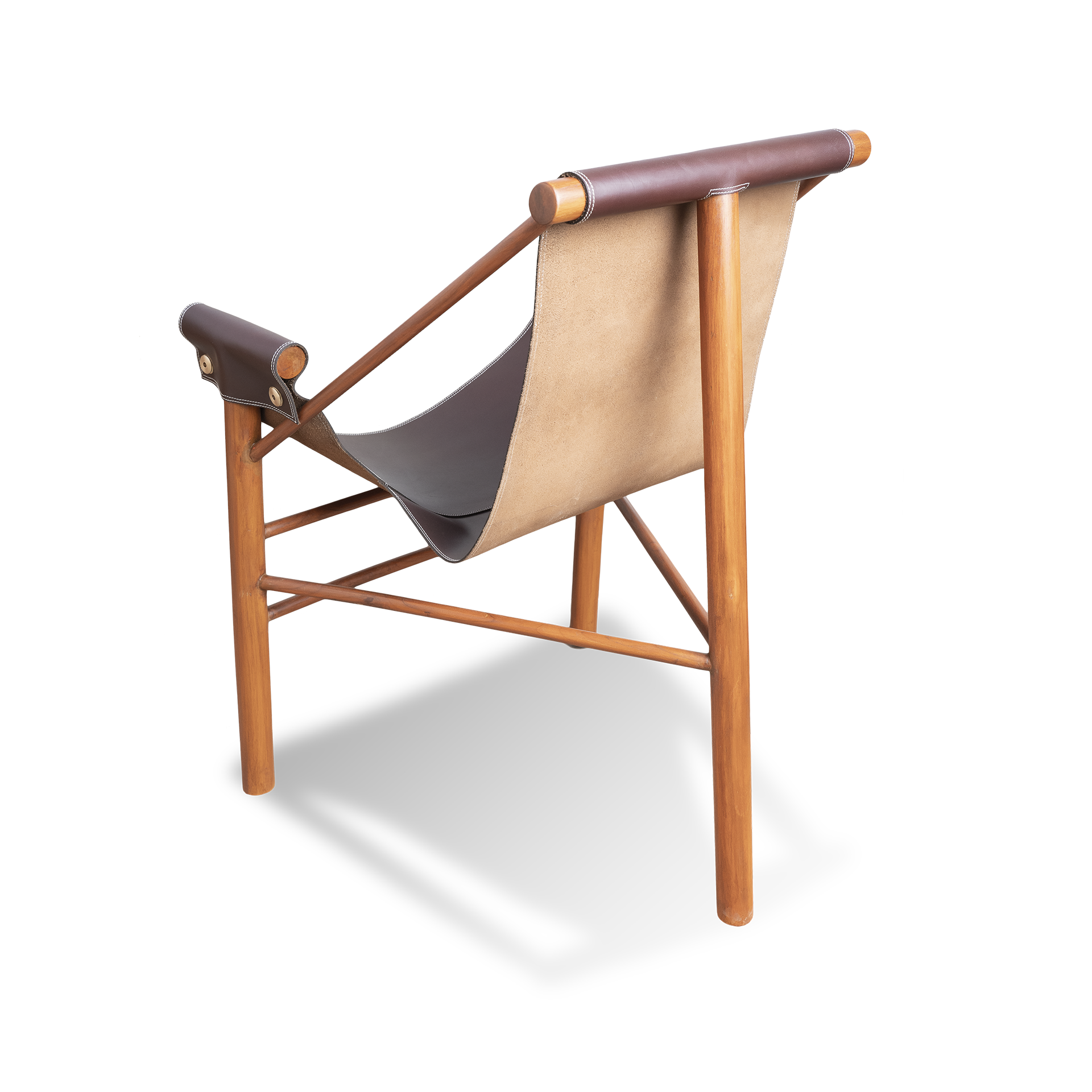 Wood Lathered Dark Brown - Lounging Chair - Image 4