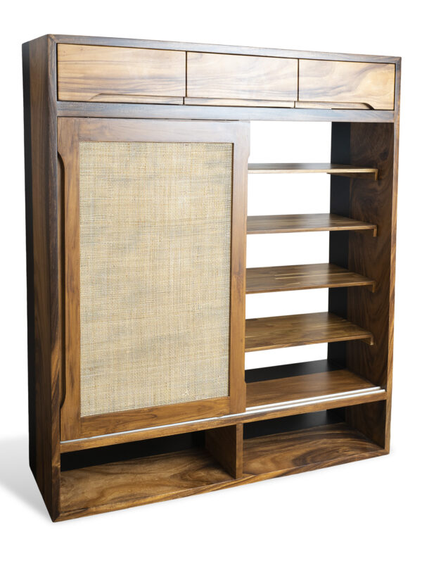 Live Edge Shoes Inn Cabinet– Handcrafted East Indian Walnut Storage