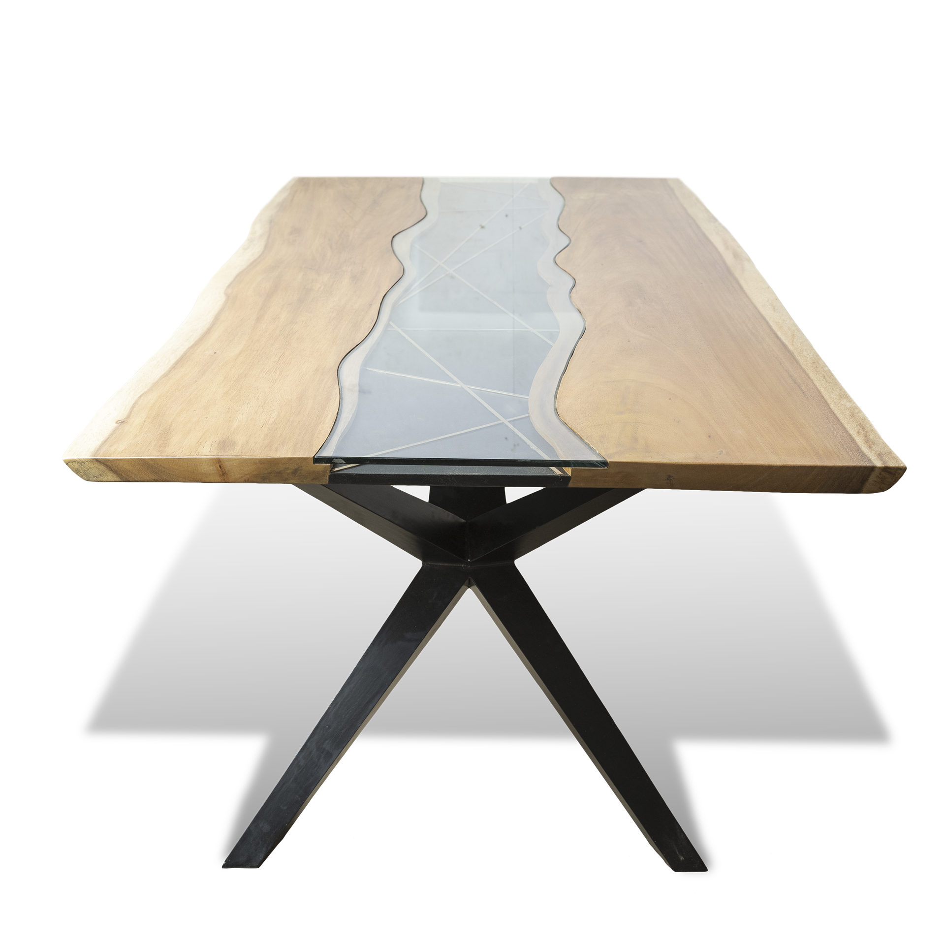 Epoxy Resin Mini Yoga River Table - Live Edge Wood - Image 4