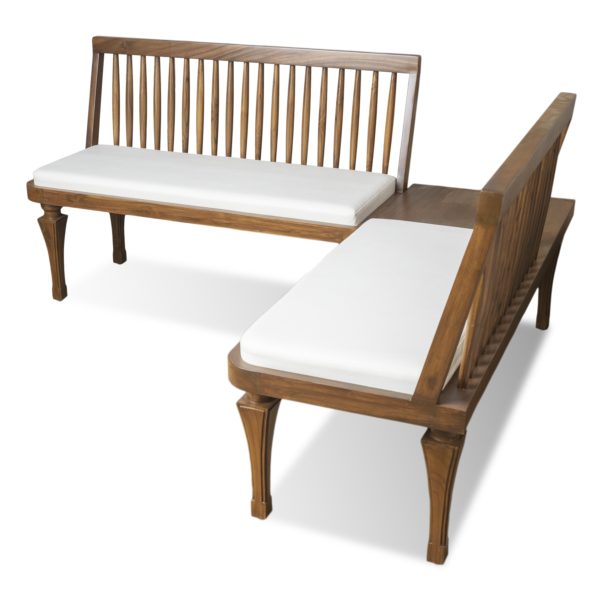 Solid Wooden L Shaped Waiting Room Sofa Bench - Image 2